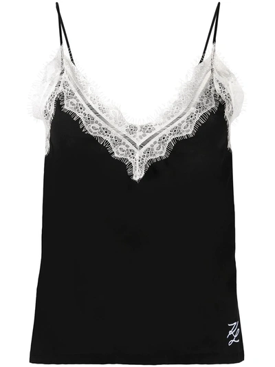 Karl Lagerfeld Lace Pyjama Camisole In Black
