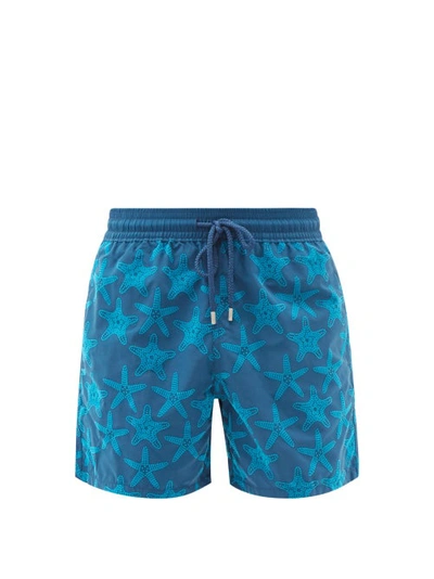 Vilebrequin Mens Goa Starfish Graphic-print Swim Shorts L In Blue