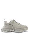 Balenciaga Triple S Mesh And Faux Leather Sneakers In Grey