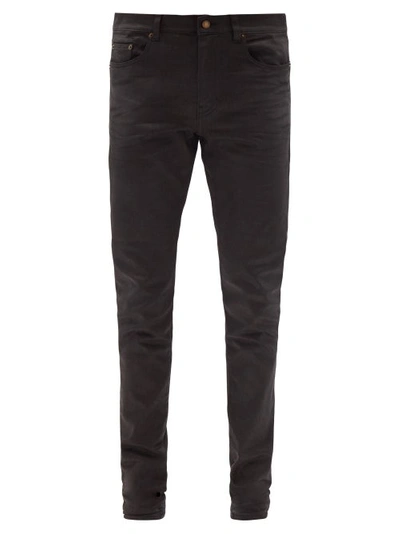 Saint Laurent Coated Skinny Jeans In Black