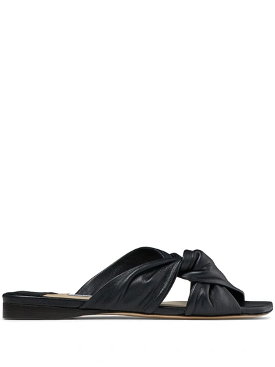 Jimmy Choo Narisa Twist-detail Slip-on Sandals In Black