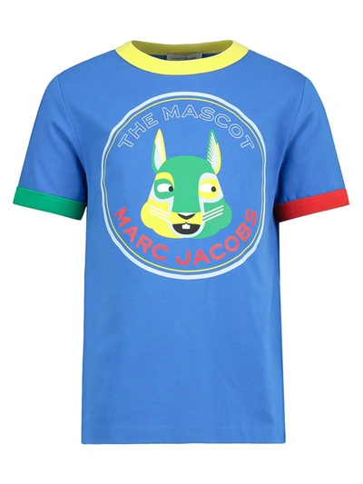 Marc Jacobs Kids' Mascot Logo Print T-shirt In Blue