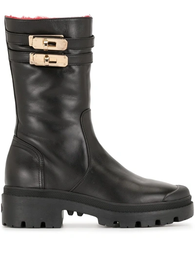 Madison.maison Shearling-lined Mid-calf Boots In Black