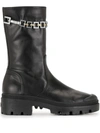 MADISON.MAISON CHAIN-EMBELLISHED MID-CALF BOOTS