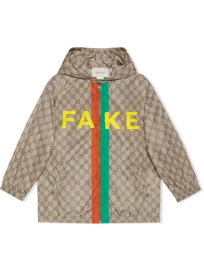 Gucci Kids' Fake/not-print Jacket In Neutrals