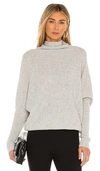 Allsaints Ridley Funnel Neck Wool & Cashmere Sweater In Arctic Grey