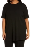 Eileen Fisher Ribbed Knit Tunic In Black