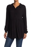 Bobeau Tunic With Placket And Empire Seams In Black