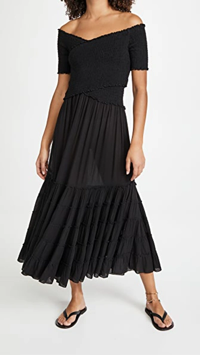 Poupette St Barth Soledad Midi Dress In Black