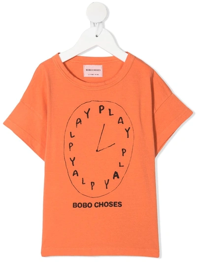Bobo Choses Kids' Playtime Short Sleeve T-shirt In Orange