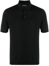 Roberto Collina Short-sleeved Cotton Polo Shirt In Black