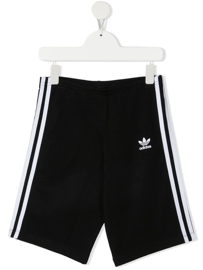 Adidas Originals Teen Logo-print Cycling Shorts In Black