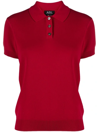 A.p.c. . Women's Viahaf23054red Red Cotton Polo Shirt