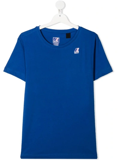 K-way Teen Logo-print Cotton T-shirt In Blue