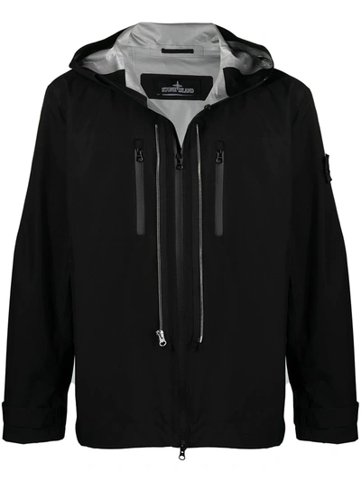 Stone Island Shadow Project Zip-up Hooded Jacket In Black