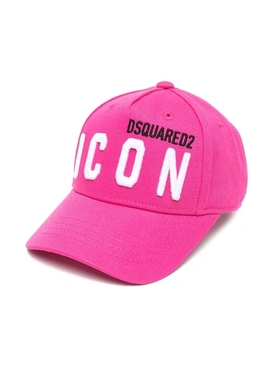 Dsquared2 Kids' Icon-embroidered Baseball Cap In Pink