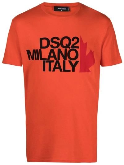 Dsquared2 Logo-print T-shirt In Orange