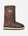 Dolce & Gabbana Men's City Quilt Leopard-print Weather Boots In Animal Print