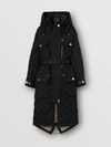 BURBERRY Detachable Hood Quilted Ramie Cotton Parka