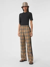 BURBERRY BURBERRY CHECK STRETCH COTTON TROUSERS,80405971