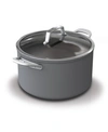 Ninja Neverstick Premium Hard-anodized 8-quart Stock Pot With Glass Lid In Gray