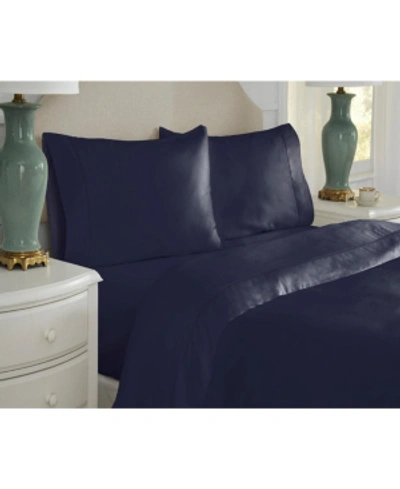 Pointehaven 525 Thread Count King Sheet Set Bedding In Midnight Blue