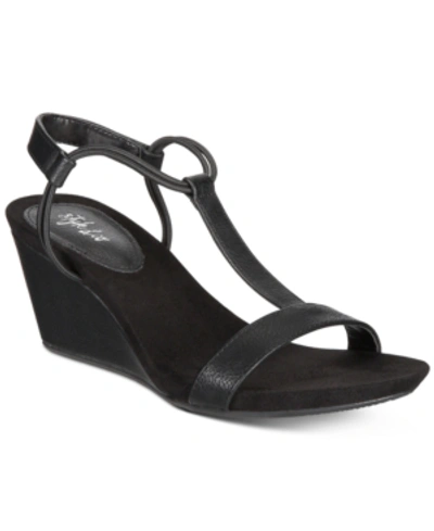 Style & Co Mulan Wedge Sandals, Created For Macy's Women's Shoes In Black