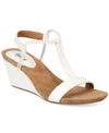 Style & Co Mulan Wedge Sandals, Created For Macy's Women's Shoes In White Snake