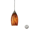 Elk Lighting Galaxy 1 Light Pendant In Brown And Satin Nickel - Includes Adapter Kit In Silver