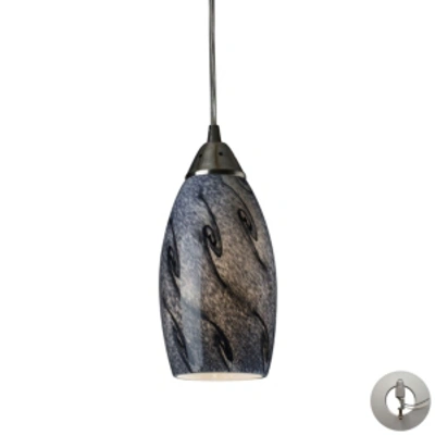 Elk Lighting Galaxy 1 Light Pendant In Smoke And Satin Nickel - Includes Adapter Kit In Silver