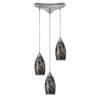 Elk Lighting Galaxy 3-light Smoke Pendant In Satin Nickel In Silver
