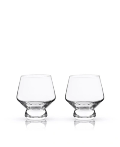 Viski Raye Footed Crystal Punch Cups, Set Of 2, 8 oz In Clear