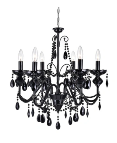 Cwi Lighting Keen 6 Light Chandelier In Black