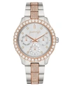 KENDALL + KYLIE WOMEN'S KENDALL + KYLIE CLASSIC TWO-TONE SILVER AND ROSE GOLD TONE CRYSTAL BEZEL STAINLESS STEEL STR