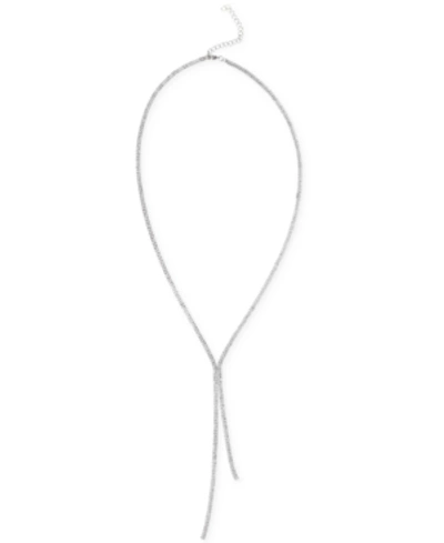 Inc International Concepts Silver-tone Rhinestone Long Lariat Necklace, 28" + 3" Extender, Created For Macy's