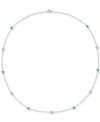 Macy's Sapphire (3/4 Ct. T.w.) 17" Collar Necklace In Sterling Silver. Also In Ruby & Emerald In Emerald