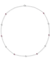 Macy's Sapphire (3/4 Ct. T.w.) 17" Collar Necklace In Sterling Silver. Also In Ruby & Emerald In Ruby