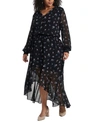 1.STATE TRENDY PLUS SIZE FLORAL HIGH-LOW DRESS