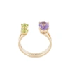 DELFINA DELETTREZ Amethyst And Peridot Dots Ring