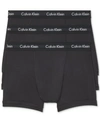 Calvin Klein 3-pack Stretch Cotton Boxer Briefs In Black