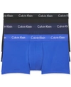 Calvin Klein 3-pack Stretch Cotton Boxer Briefs In Black/blue/cobalt