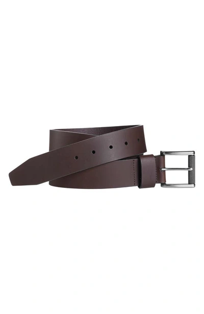 JOHNSTON & MURPHY JOHNSON & MURPHY ROLLER BUCKLE LEATHER BELT,75-7503