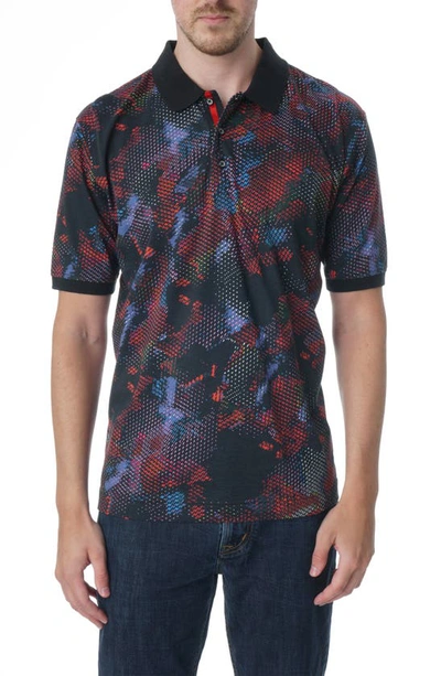 Robert Graham Flame Print Classic Fit Polo Shirt In Multi