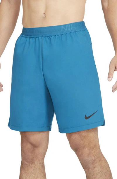 Nike Flex Vent Max 3.0 Slim-fit Logo-print Dri-fit Short In Mystic Navy,black