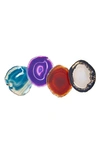 ANNA NEW YORK PEDRA SET OF 4 AGATE COASTERS,PE-0170-014