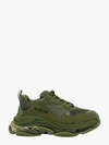 Balenciaga Triple S Clear Sole Mesh, Nubuck And Leather Sneakers In Green