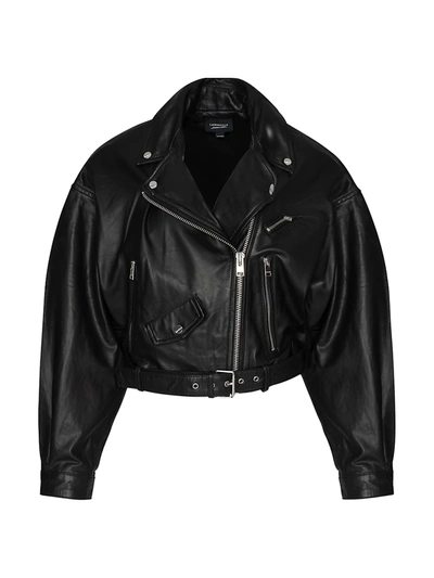 Lamarque Dylan Leather Biker Jacket In Black