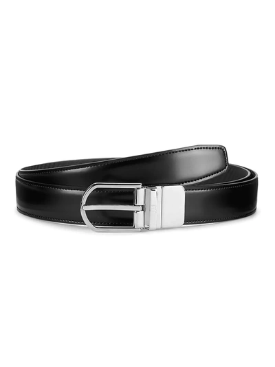 Alfred Dunhill Reversible Leather Belt In Black