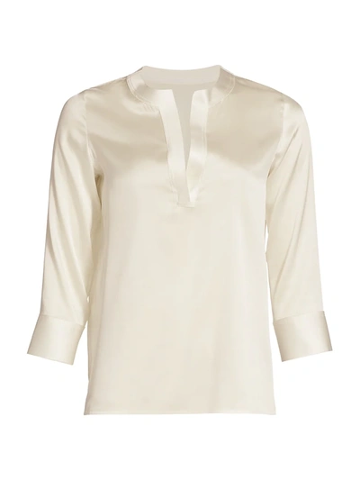 Chiara Boni La Petite Robe Raelene Satin Top In White Satin