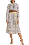 MARINA RINALDI DANZICA DOT LONG SLEEVE SHIRTDRESS,222110104000800